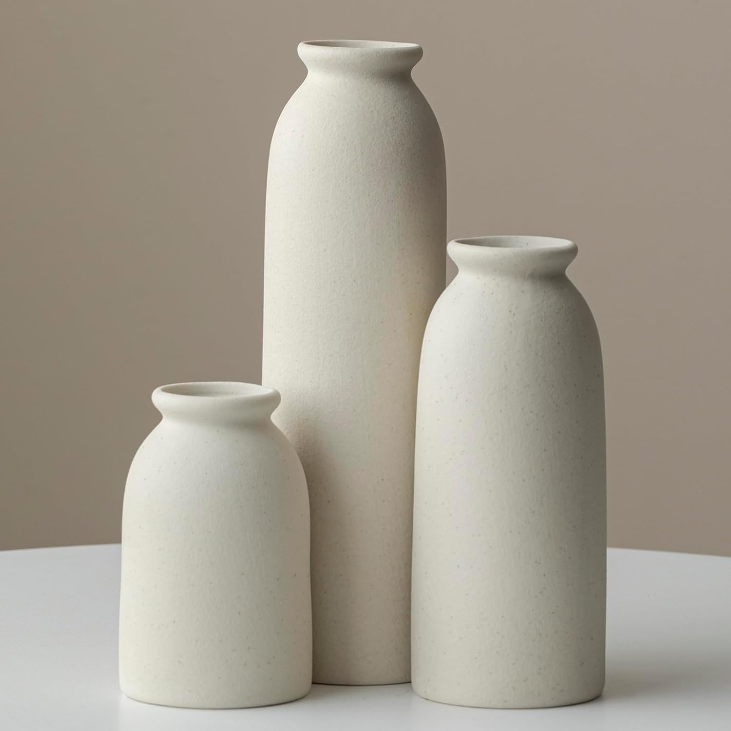 Boho Beige Flower Vase — L Beige