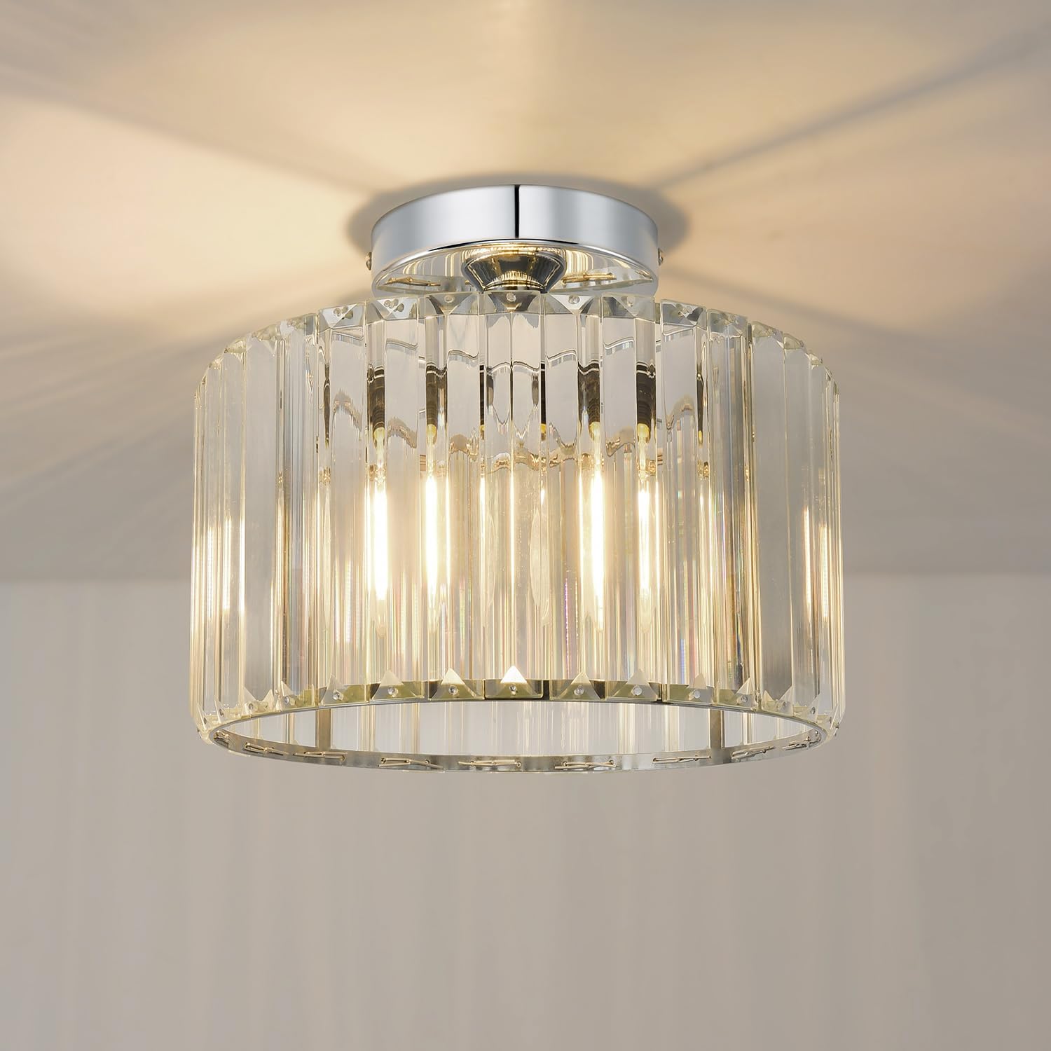 Luxe Black Chandelier — 3-Light — Silver m