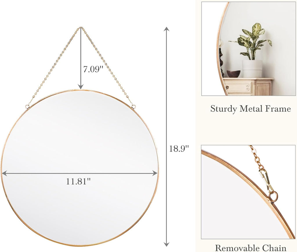 Luxe Black Round Mirror - View 8