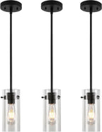 Adjustable Farmhouse Black Pendant Light — Black 3 Pack