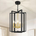 Convertible Farmhouse Black Chandelier — 5 Lights Black and Gold