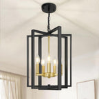 Convertible Farmhouse Black Chandelier — 5 Lights Black and Gold
