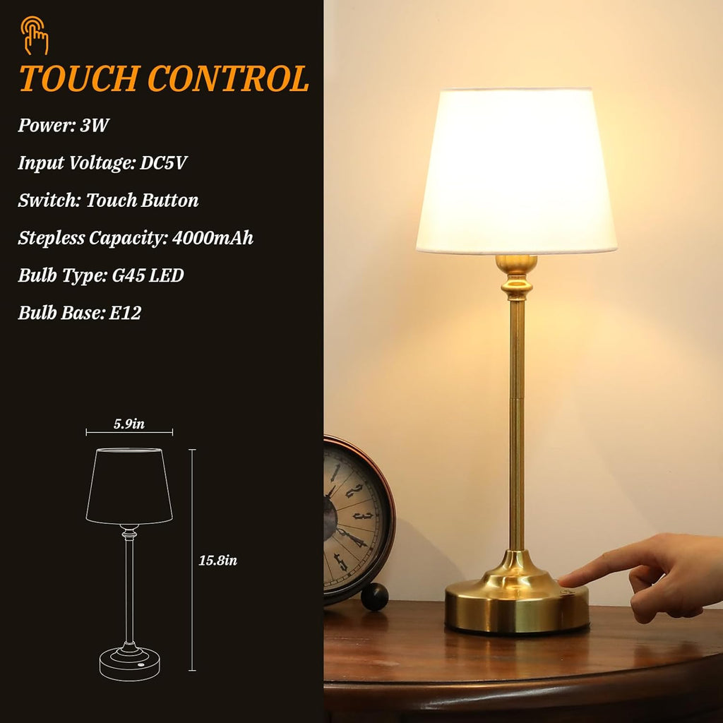 Cordless Luxe Black Table Lamp - View 6