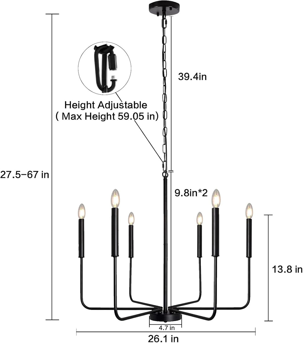 Farmhouse Black Chandelier - View 6