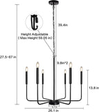 Farmhouse Black Chandelier - View 6