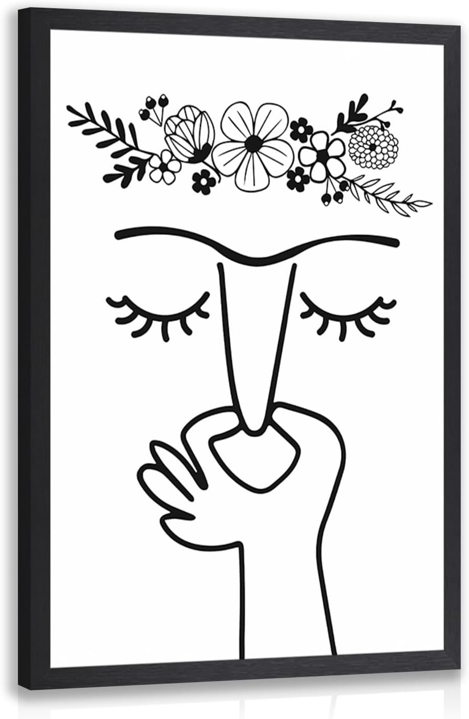 Framed Modern Black Wall Decor — 16" — Nose