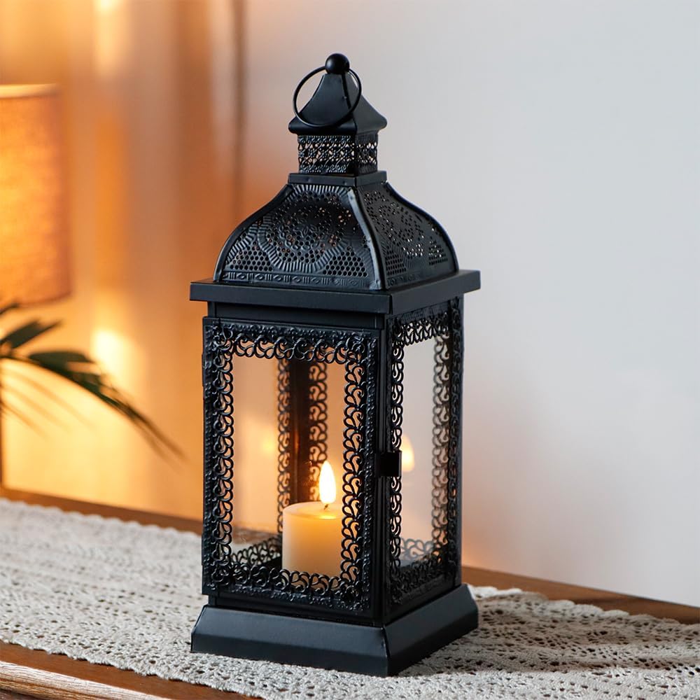 Farmhouse Beige Candle — 13" — Black