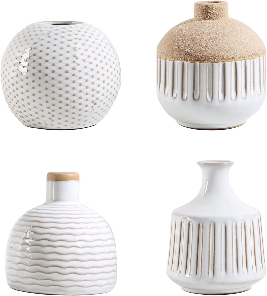 Vintage Boho White Artificial Plant — Set of 4 - View 4
