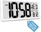 Rechargeable Mid-Century Black Wall Clock — 4.6" — 18.44"（incl Batteries）