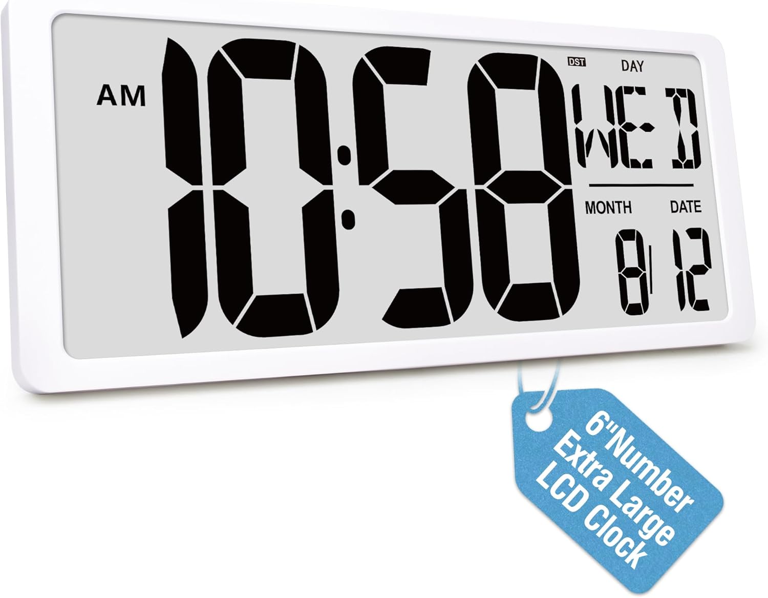 Rechargeable Mid-Century Black Wall Clock — 4.6" — 18.44"（incl Batteries）