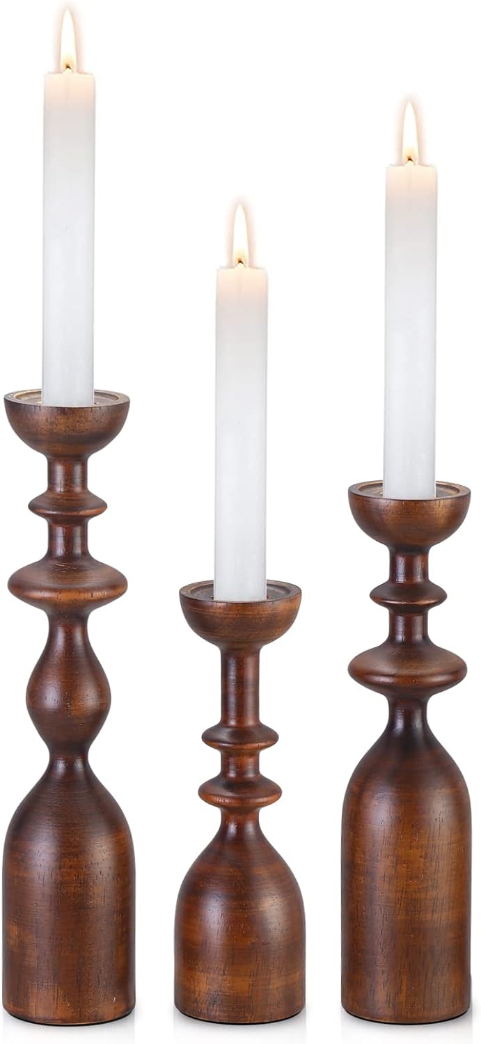 Farmhouse Black Pillar Candle — 4" — Brown
