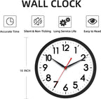 Battery Operated Black Wall Clock — 18" - View 7