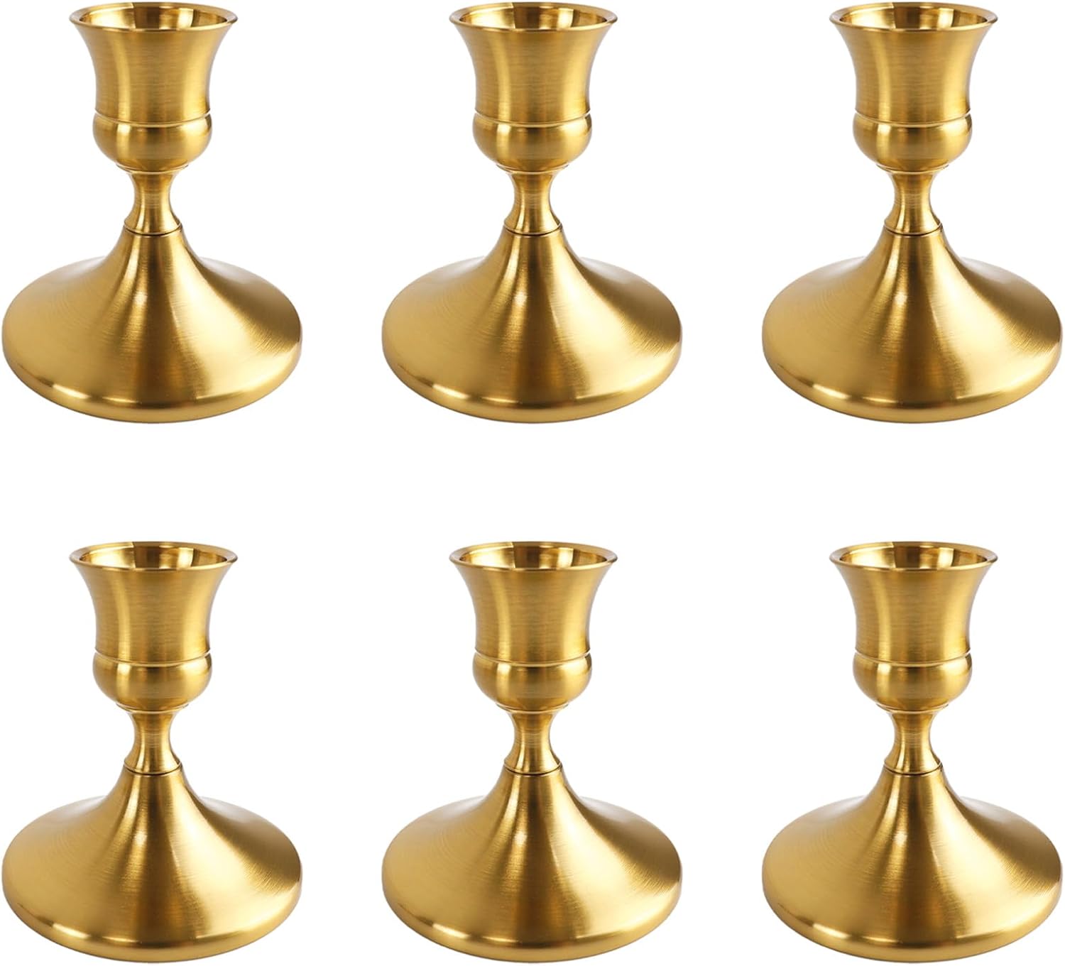 Vintage Luxe Black Candle — Set of 2 — Brass Gold