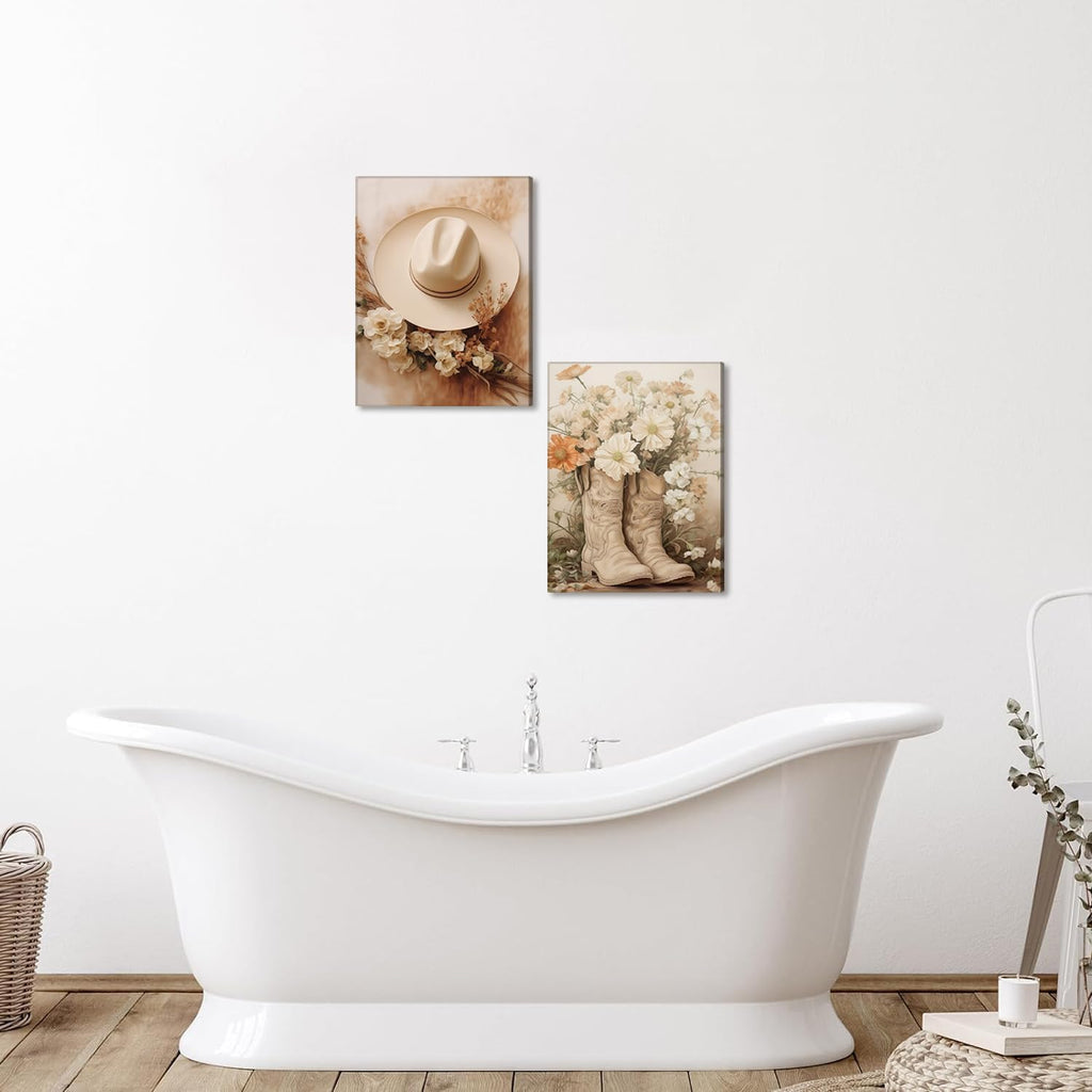 Framed Beige Canvas Wall Art — 16" - View 6