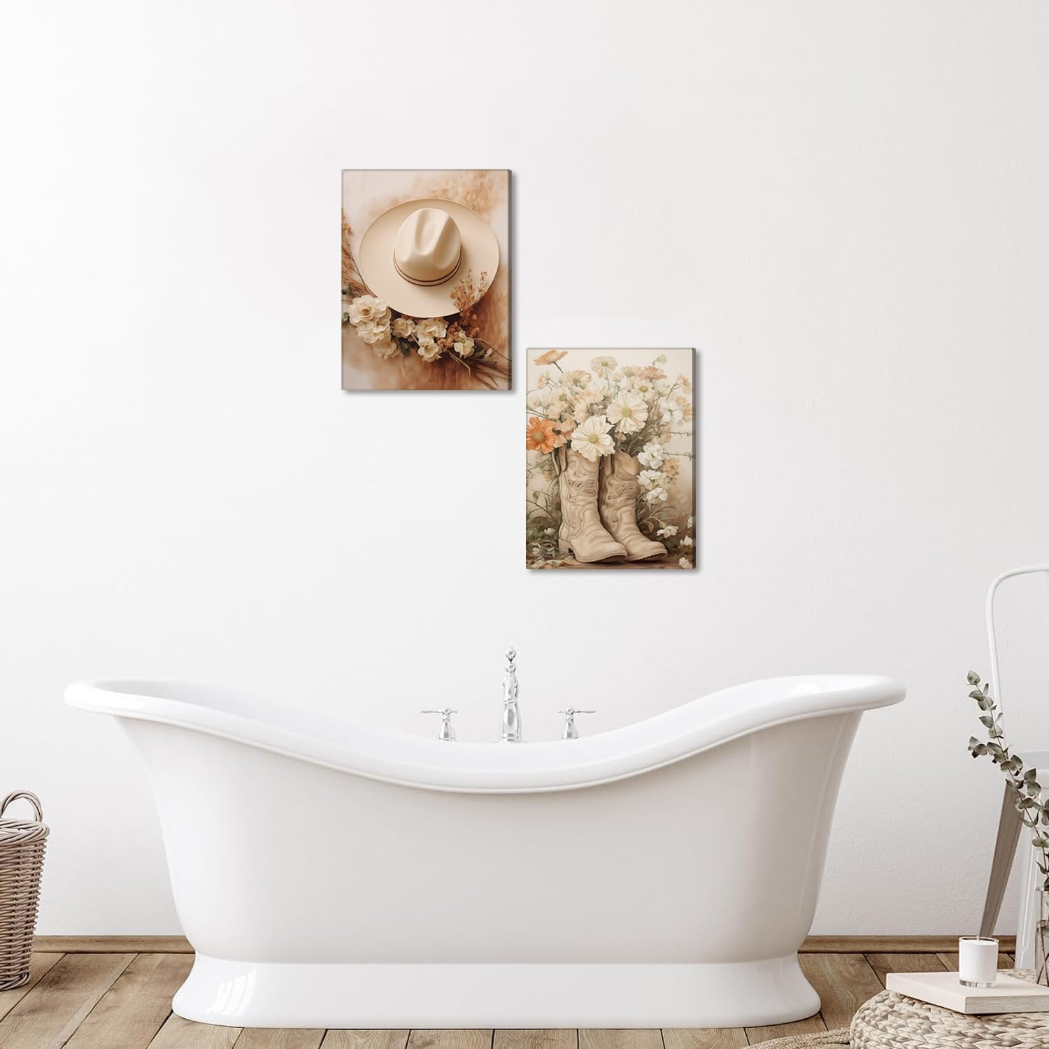 Framed Beige Canvas Wall Art — 16" - View 6