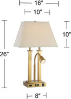 USB Luxe Black Table Lamp — 26" - View 4