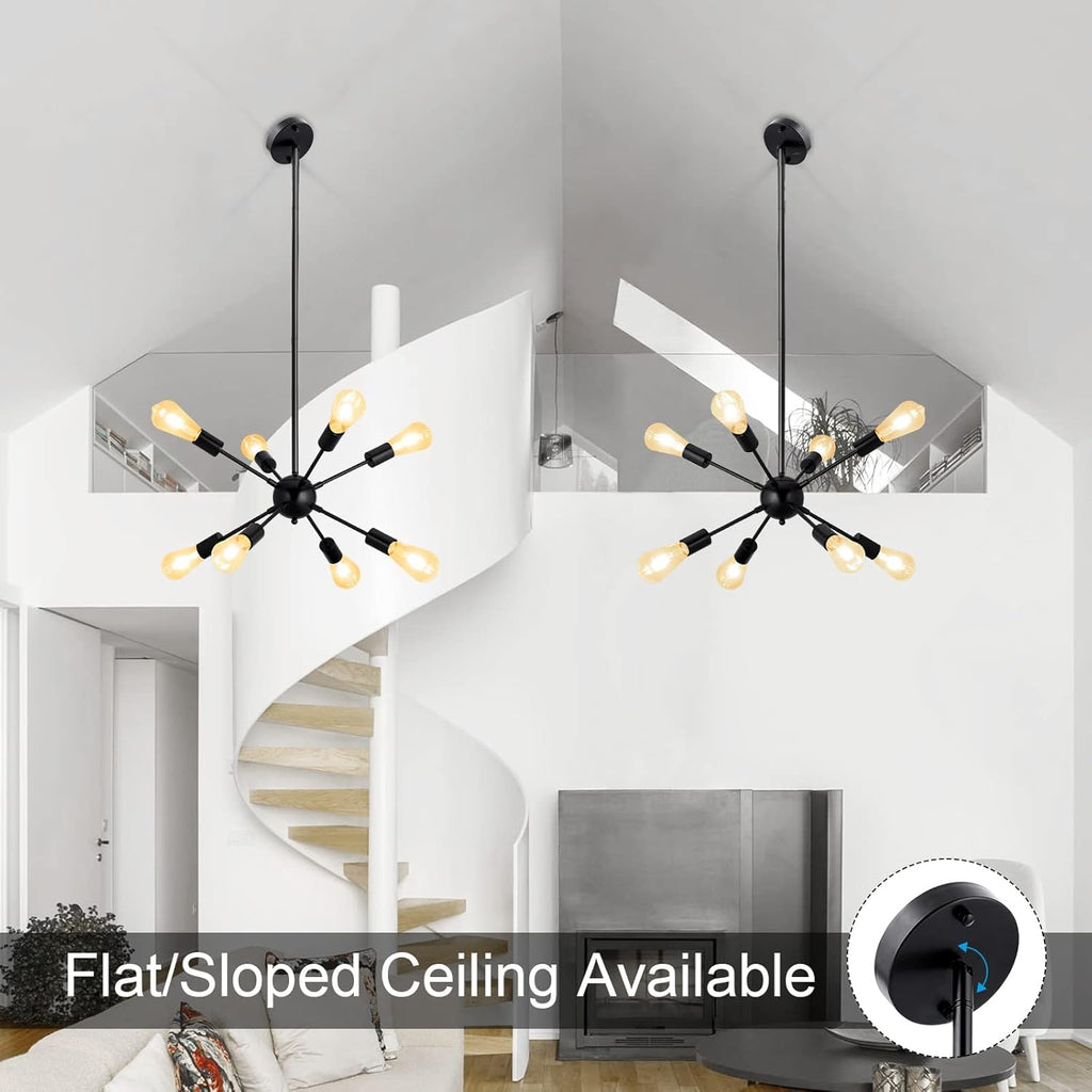Adjustable Modern Black Chandelier - View 6