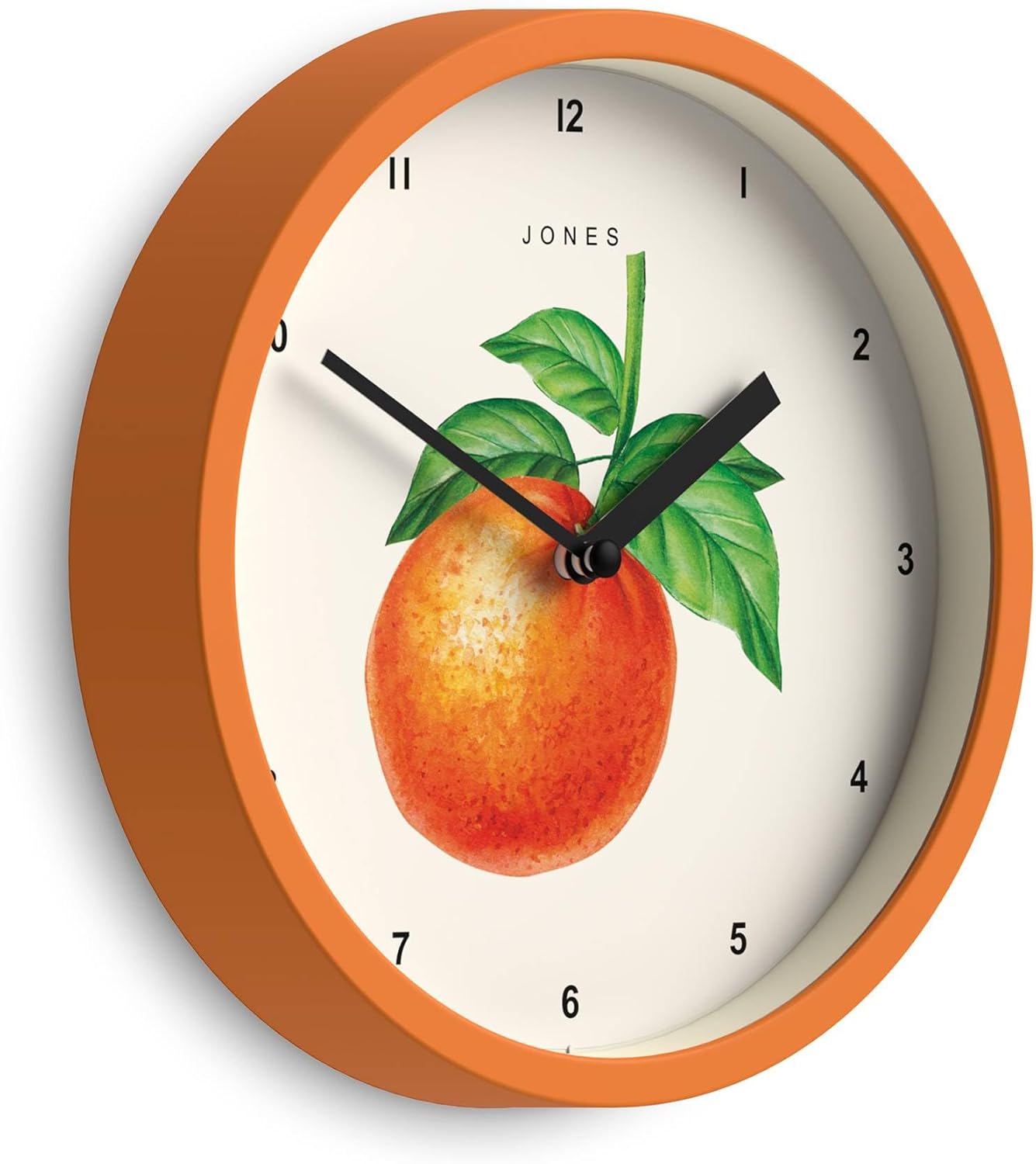 Round Beige Wall Clock — 8" — Orange