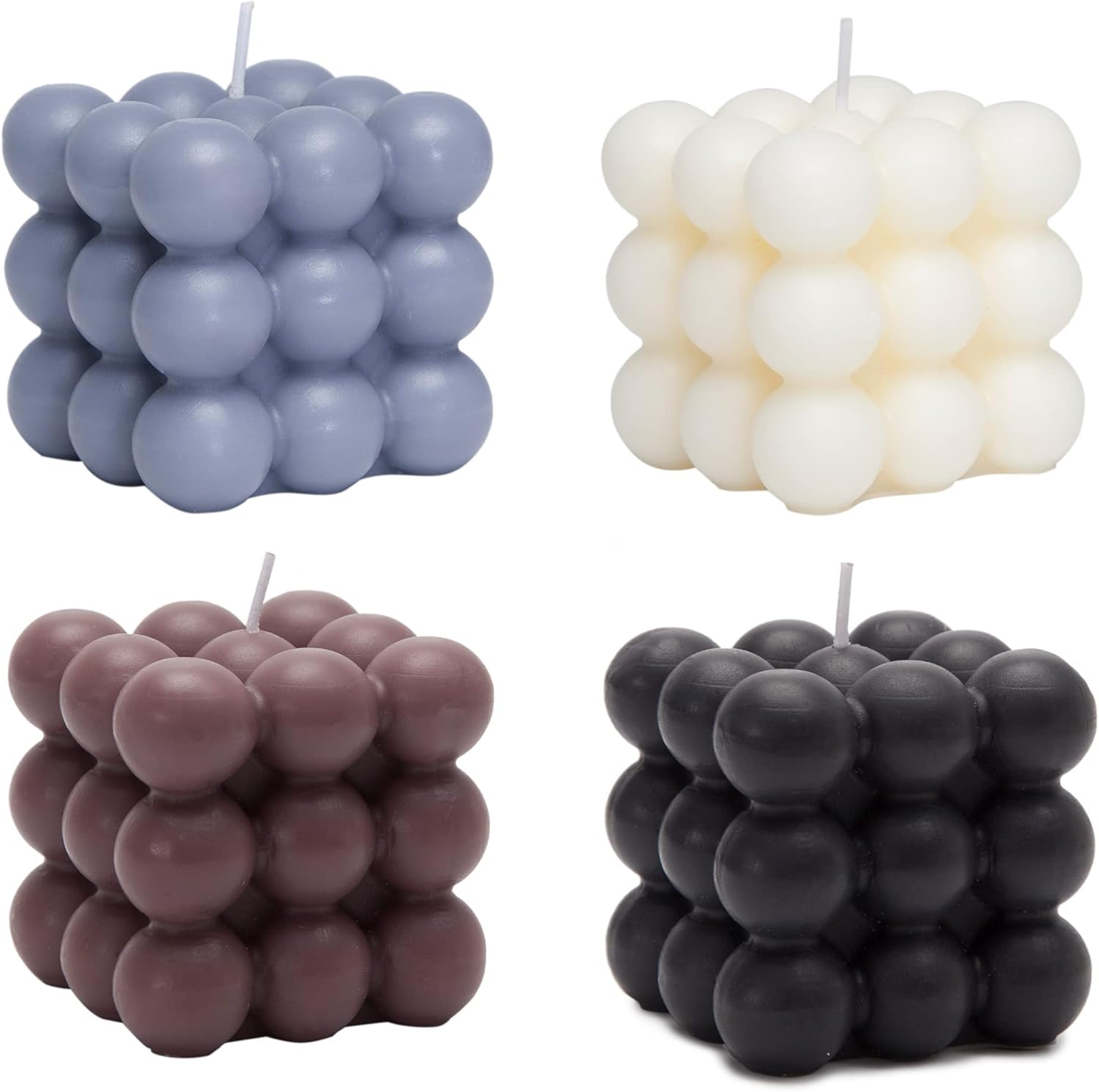 Scented Blue Candle Set — Black+ White+Grey+Brown
