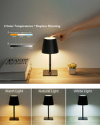 Cordless Black Desk Lamp — Set of 2 - View 6