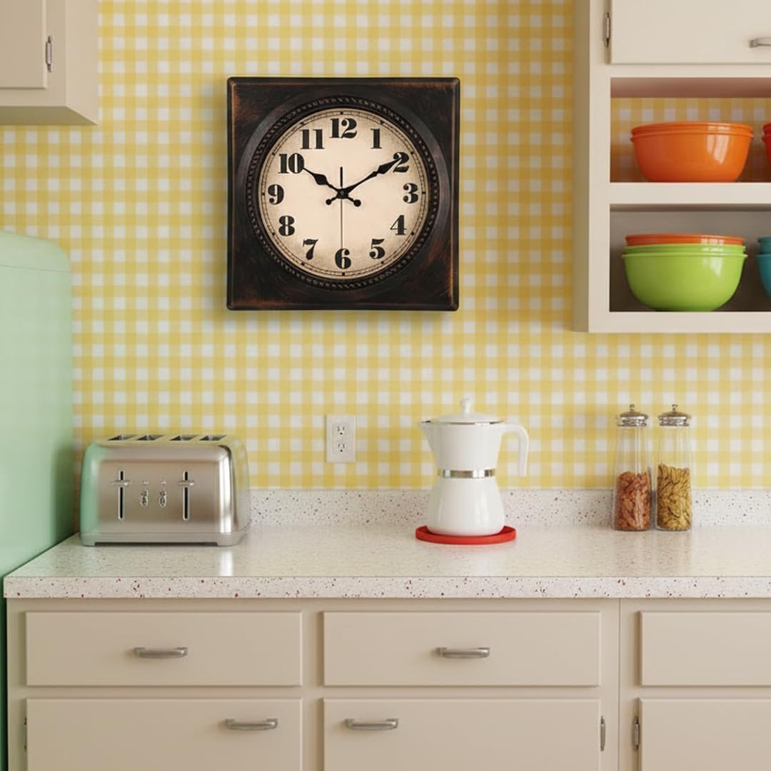 Battery Operated Mid-Century Gold Wall Clock — 12" - View 4