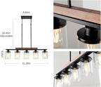 Farmhouse Black Chandelier — 5-Light - View 4