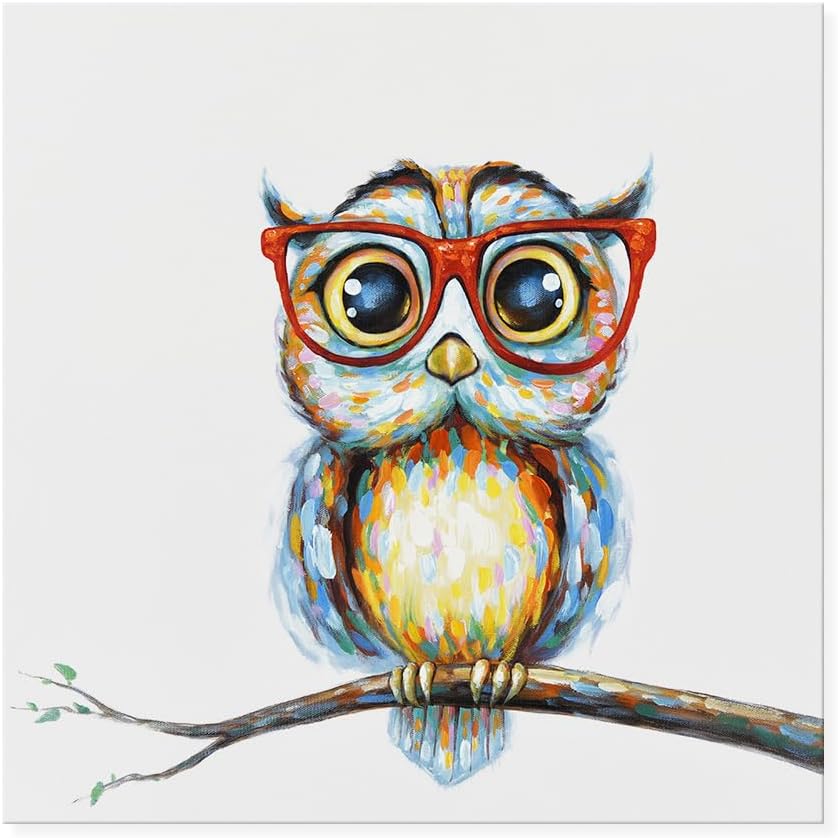 Modern Metal Canvas Wall Art — 12" — Mrs Owl