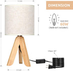Linen Beige Nightstand Lamp — 4" - View 2