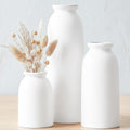 Farmhouse Beige Flower Vase — Set of 3 — 3pcs-warm White