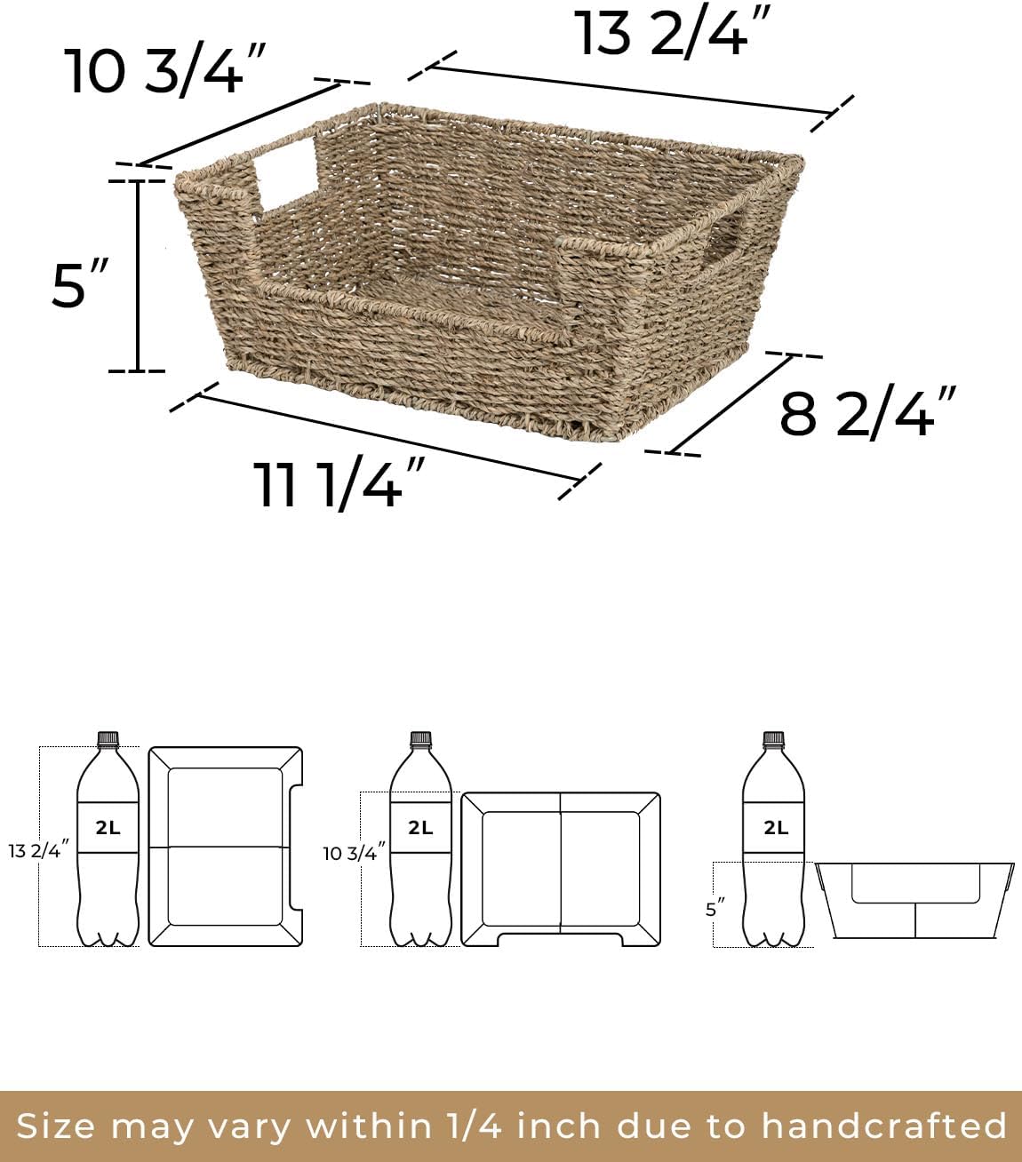 Beige Storage Basket — 5" - View 2