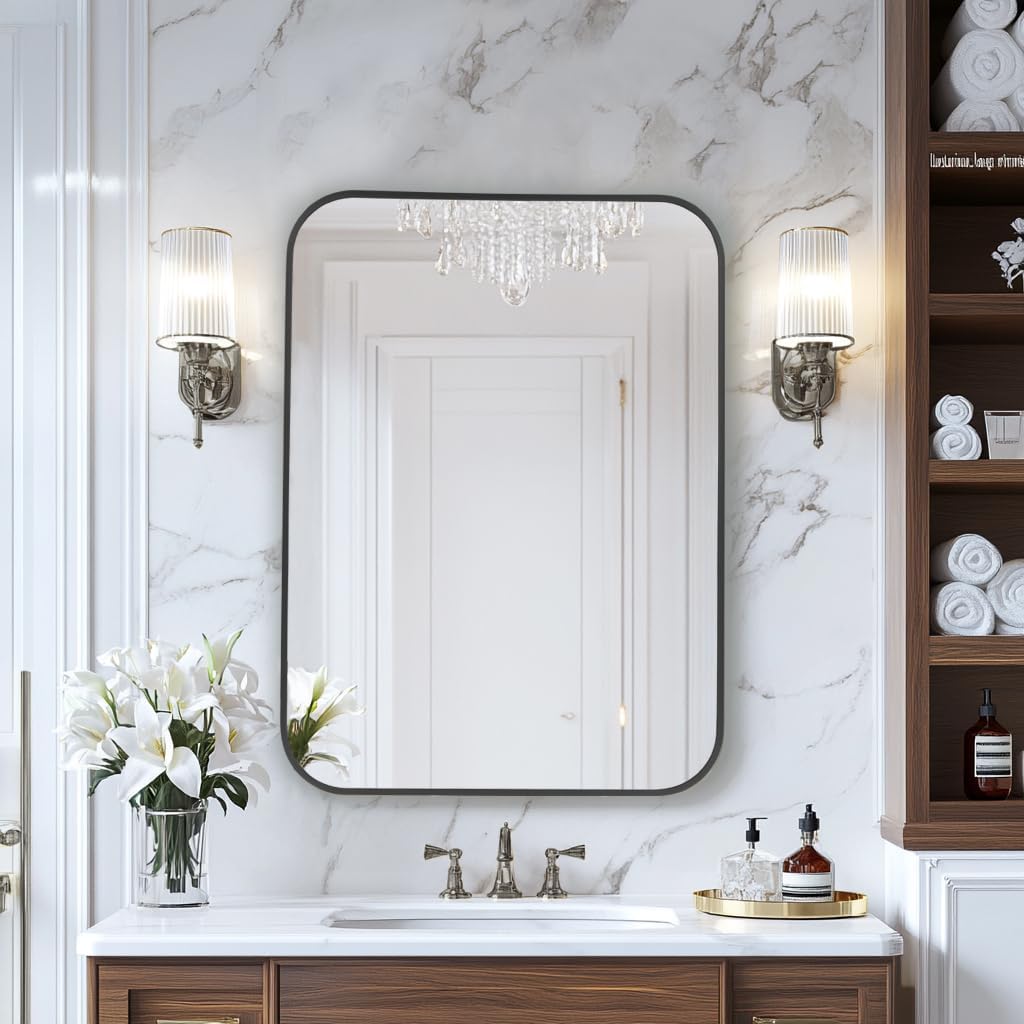 Luxe Black Wall Mirror — 36" - View 2