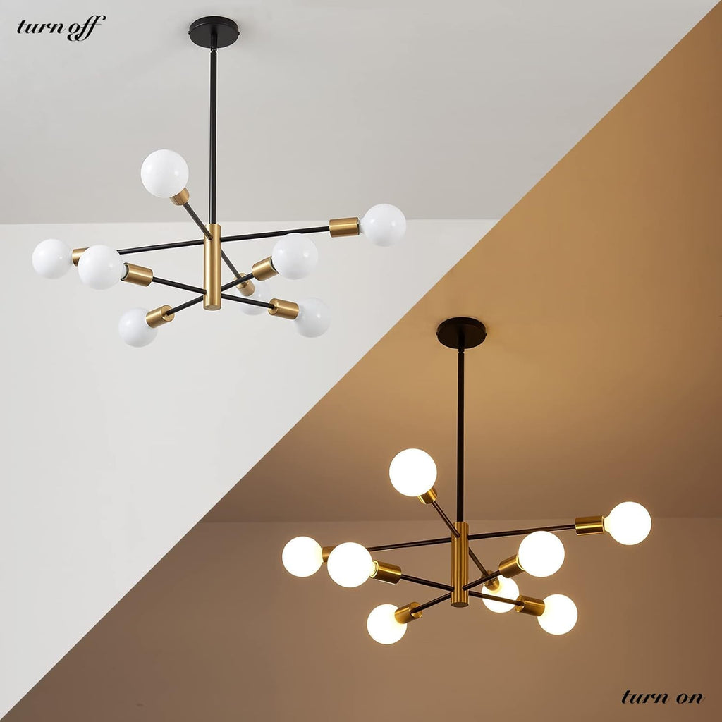 Adjustable Farmhouse Metal Chandelier — 8-Light - View 6