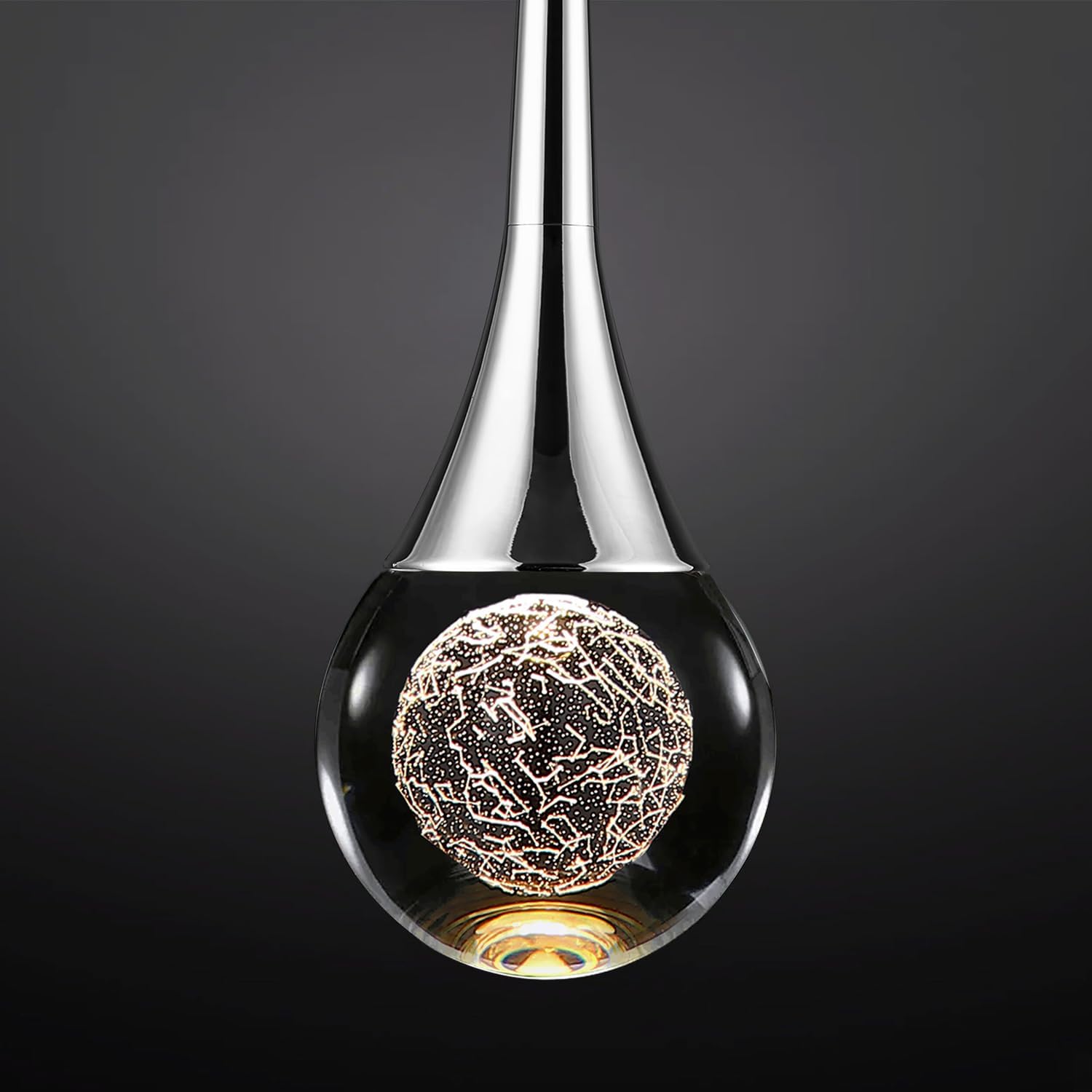 Dimmable Luxe Gold Pendant Light — 1-Light — Constellation Polished Nickel