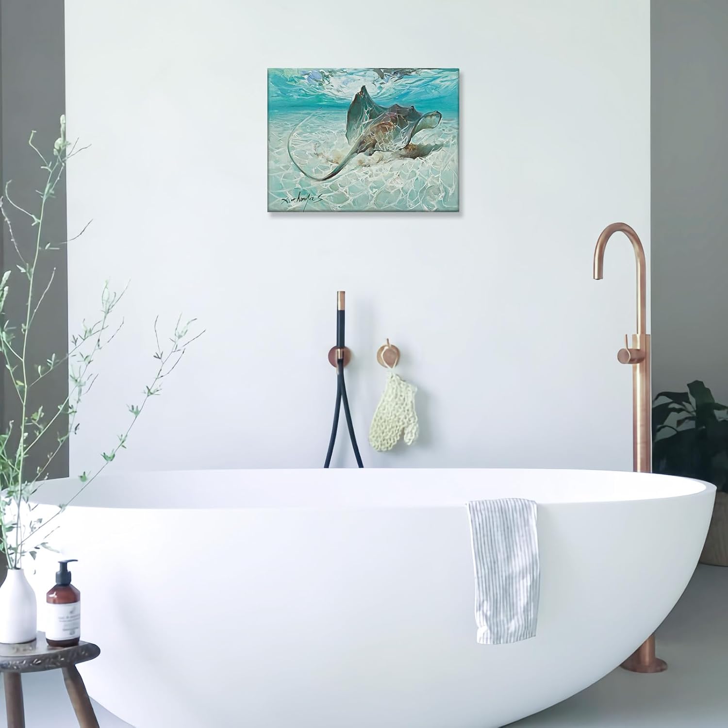 Framed Grey Canvas Wall Art — 16" - View 3