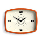 Rectangular Mid-Century Black Wall Clock — 10"