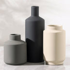 Boho Grey Decorative Vase — Set of 3