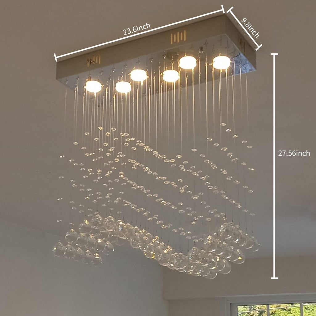 Rectangular Luxe Gold Chandelier — 23.6" - View 5