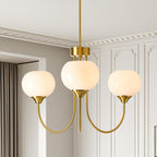 Vintage Luxe Orange Chandelier — 5-Light — Rod - White 3 Lights