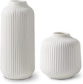 Boho Black Flower Vase — Set of 2 — White