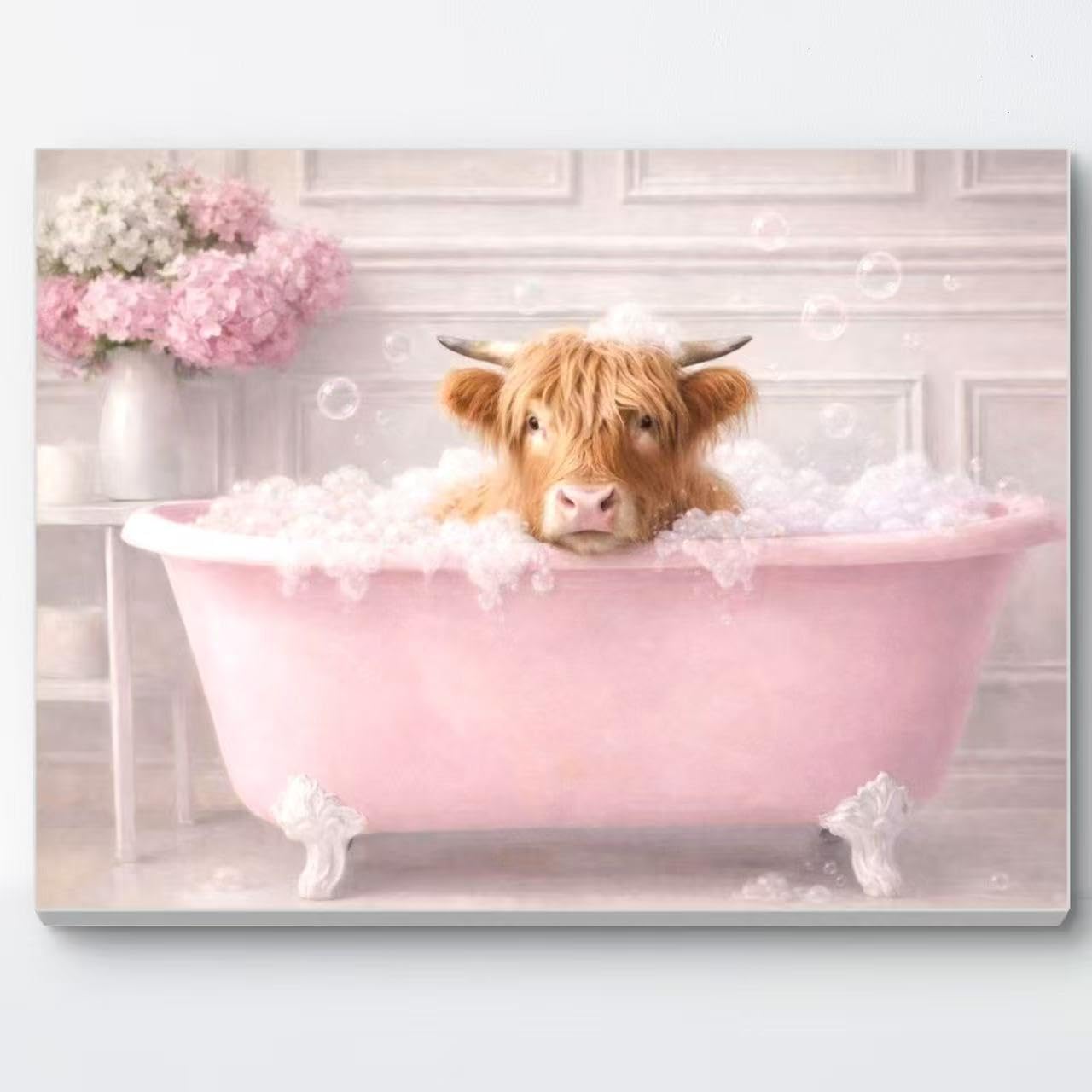 Blue Wall Art — Cow