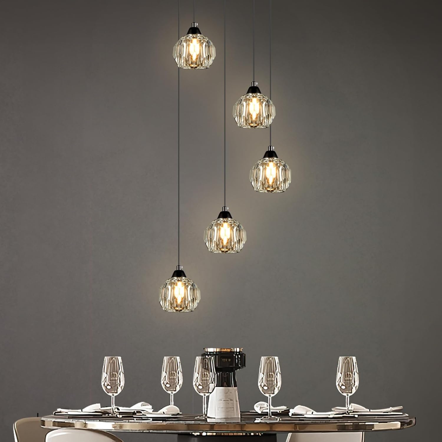 Luxe Black Chandelier — 14-Light — Black