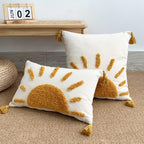 Tufted Boho Fabric Throw Pillow Cover — 20" - View 5
