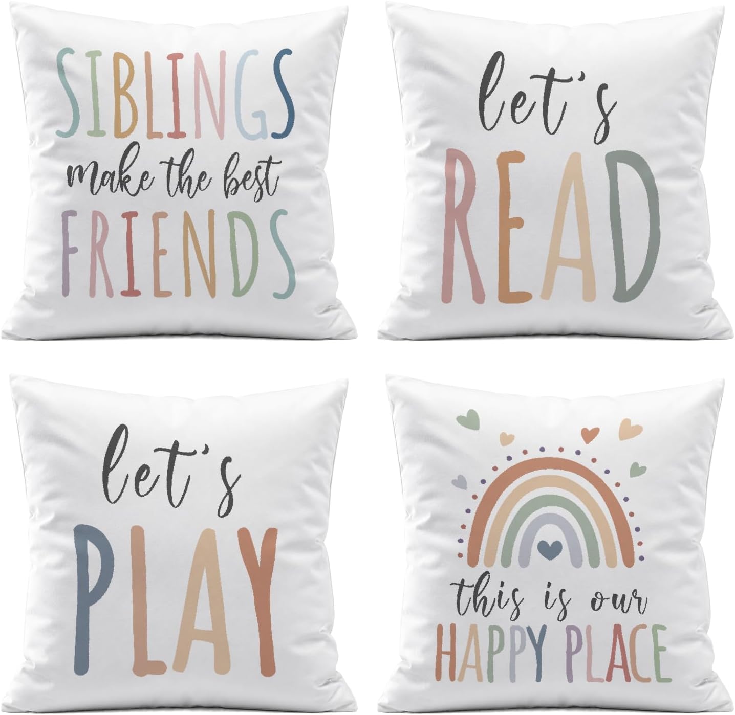 Boho Black Throw Pillow Cover — 18" — This is Our Happy Place