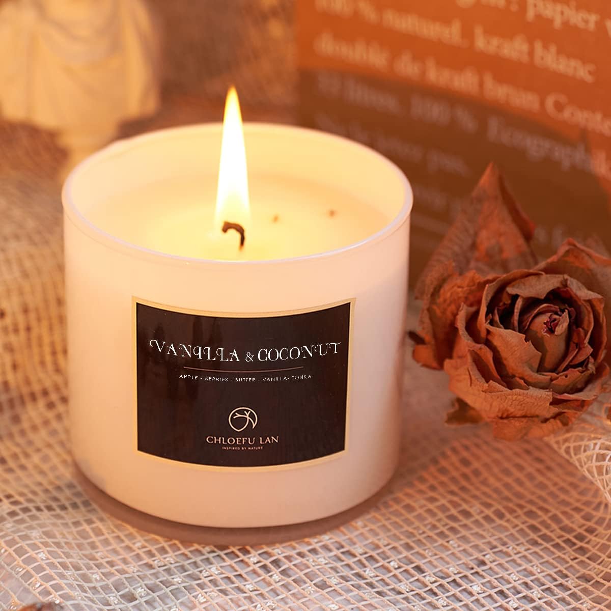 Soy Wax Luxe Beige Scented Candle - View 2