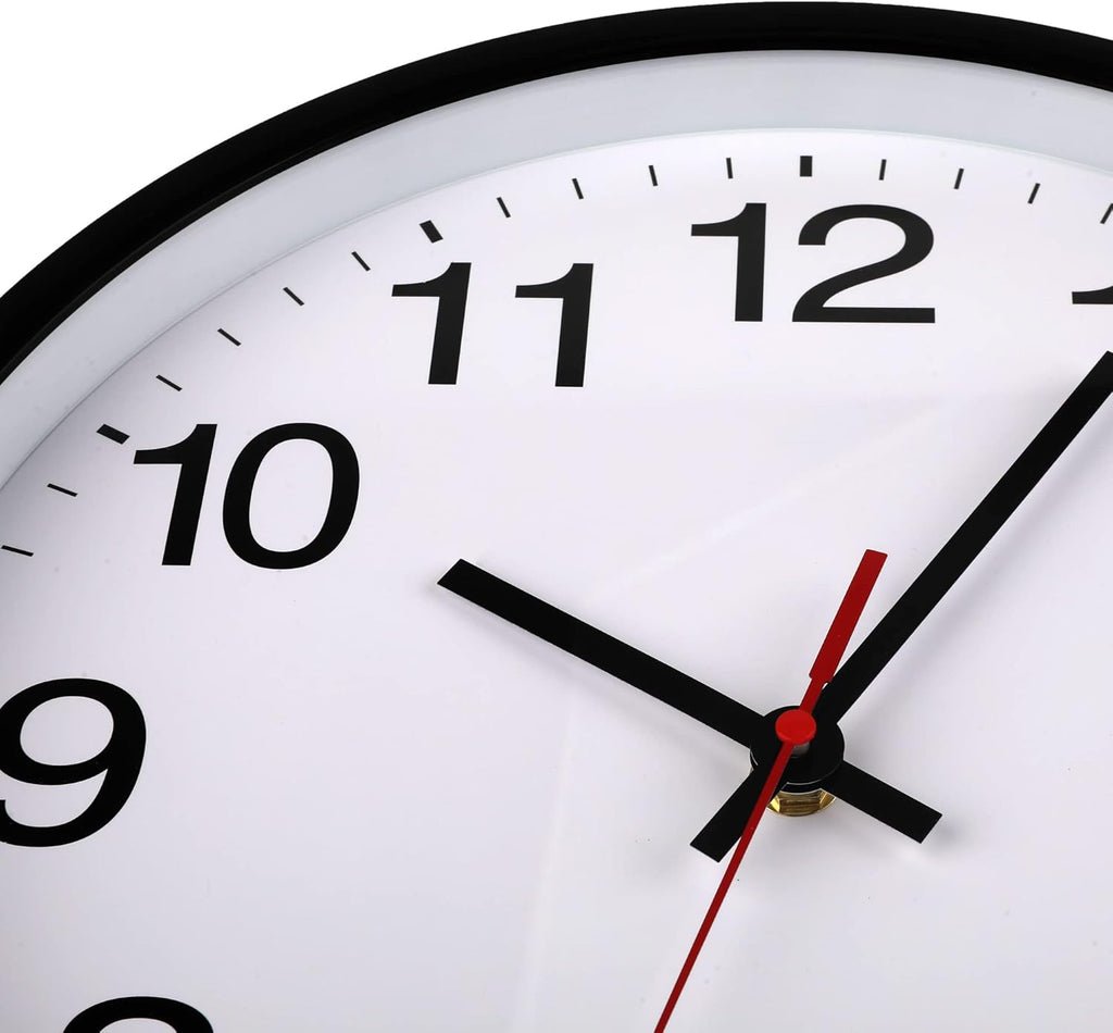 Battery Operated Modern Black Wall Clock — 12" - View 3