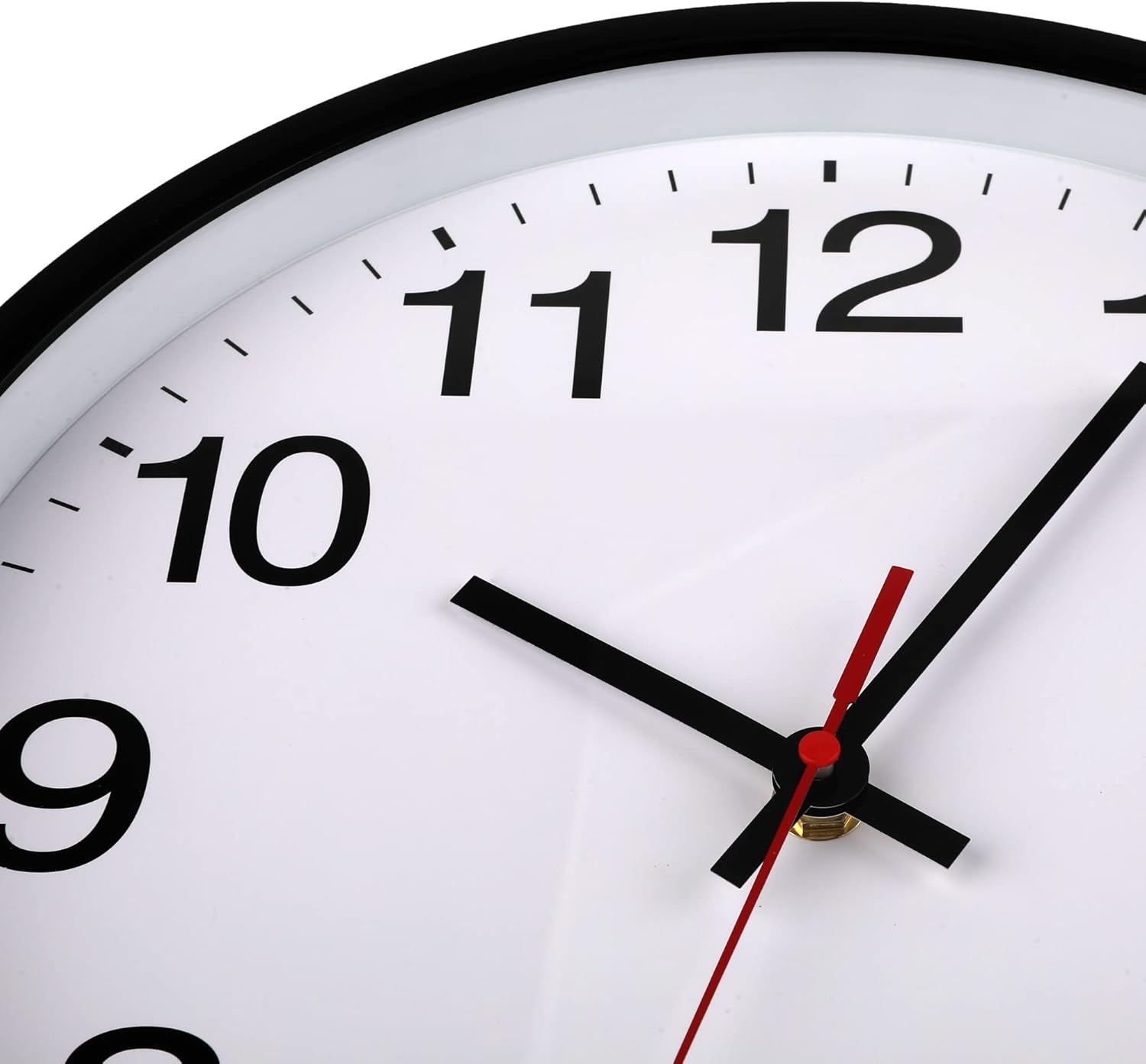 Battery Operated Modern Black Wall Clock — 12" - View 3