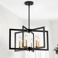 Farmhouse Black Chandelier — 6-Light — Multicolor