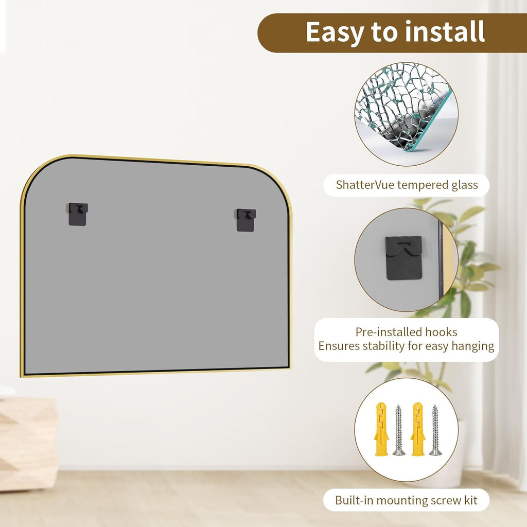 Framed Luxe Black Vanity Mirror — 30" - View 6