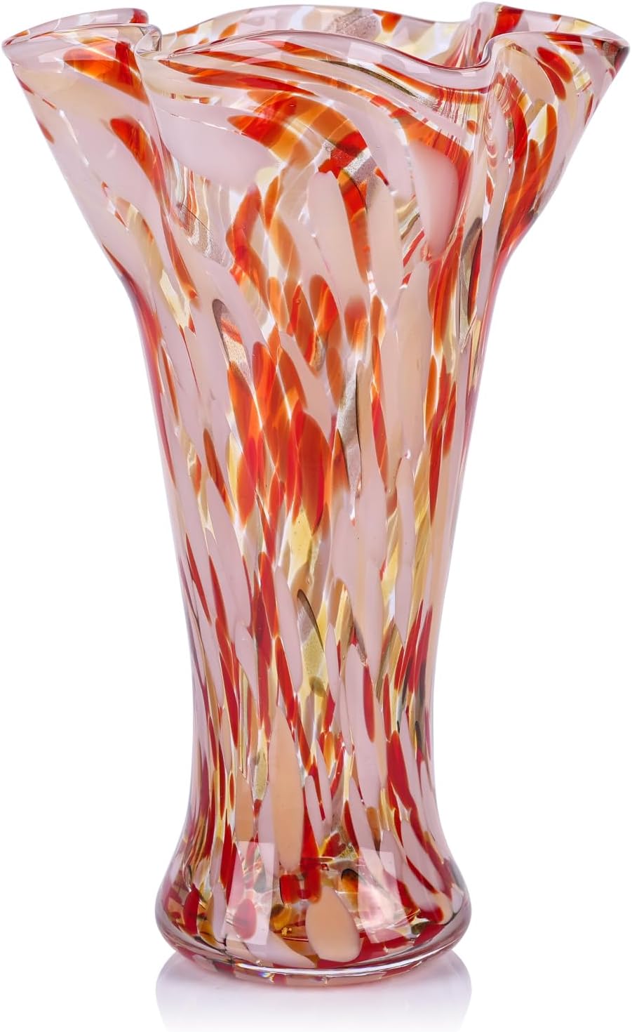Blue Flower Vase — 9.0" — Red