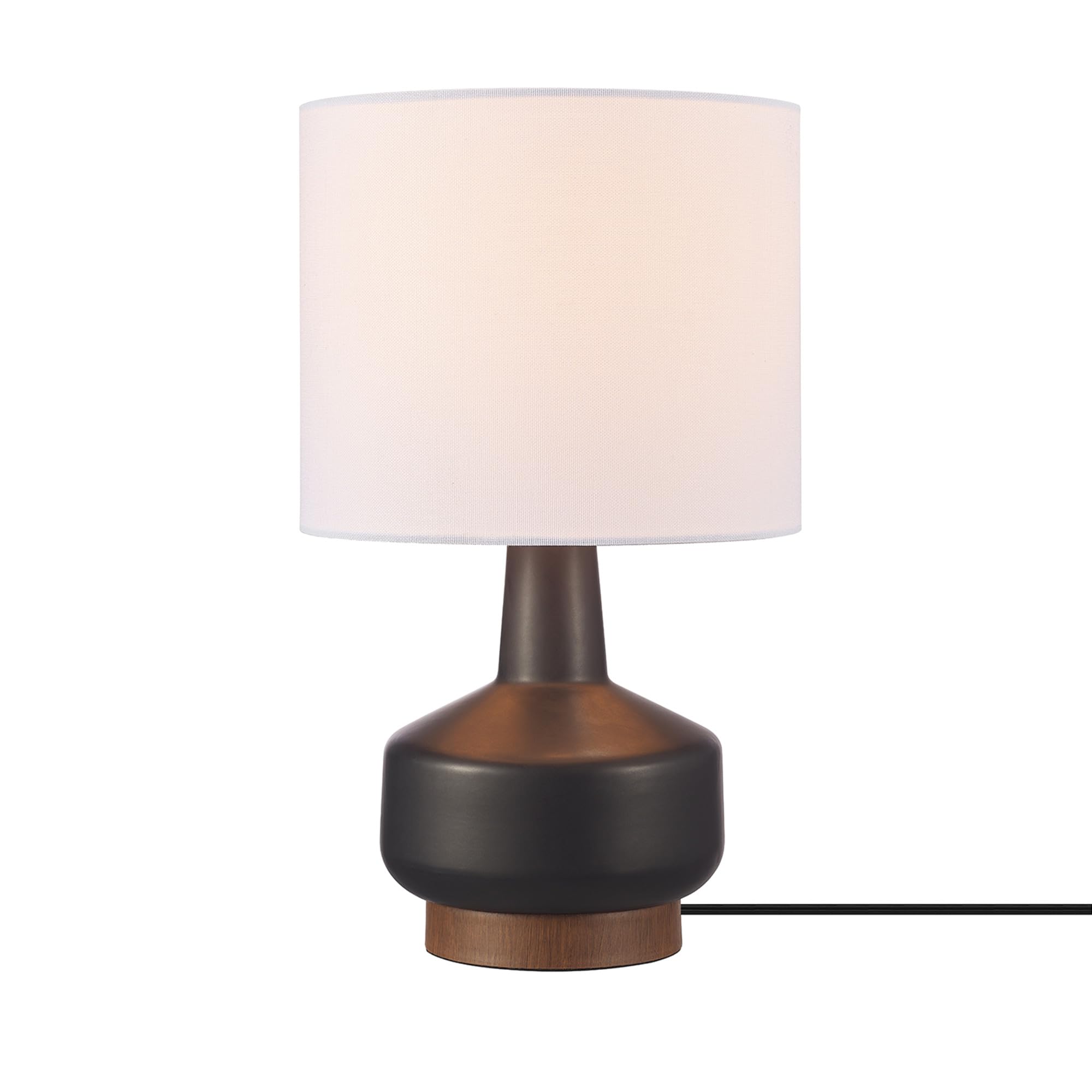 Linen Modern Beige Table Lamp — 15"